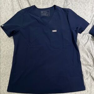 FIGS Women’s Navy Blue FreeX Scrub Top